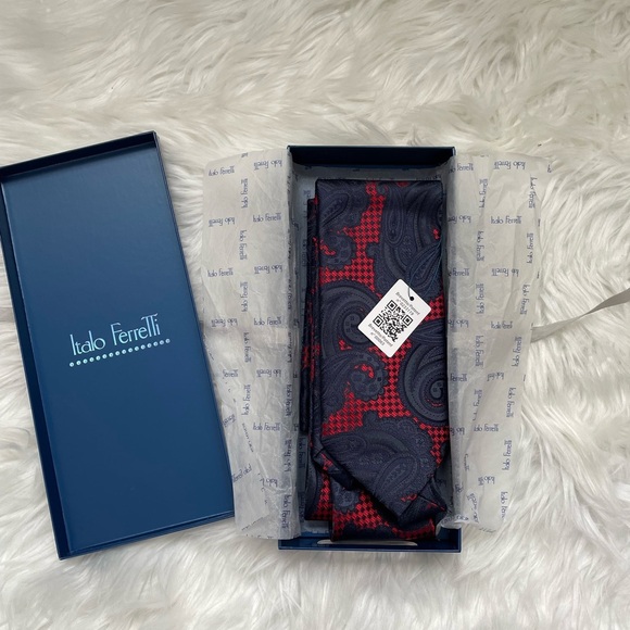 Italo Ferretti | Men’s 100% Seta-Silk Tie and Pocket Square Made in Italy - Picture 3 of 16